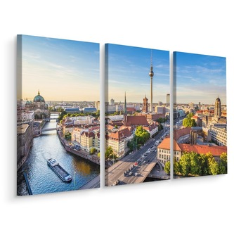 Vícedílné plátno Řeka Spréva A Panoramatický Výhled Na Berlín