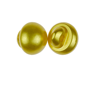 Knoflík pecka - balení po 10ks - žlutá perleťová - prům.10 mm