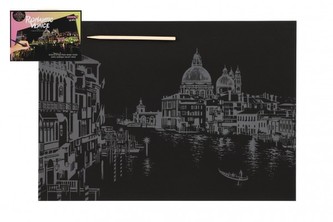 Škrabací obrázek duhový Benátky 40,5x28,5cm A3 v sáčku