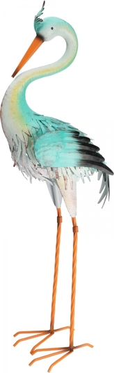 Kovový pták Jeřáb 65x36x14 cm