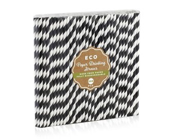 Rurki papierowe czarne paski 250szt