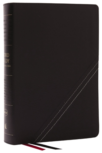 NKJV, Word Study Reference Bible, Bonded Leather, Black, Red Letter, Thumb Indexed, Comfort Print NKJV, Word Study Reference Bible, Bonded Leather, Black, Red Letter, Thumb Indexed, Comfort Print