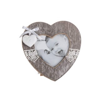 HOME DECOR Rámeček s krajkou LACEWORK, srdce
