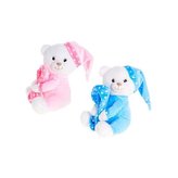 Medvěd plyšový 15cm sedící s chrastítkem 2barvy 0m+