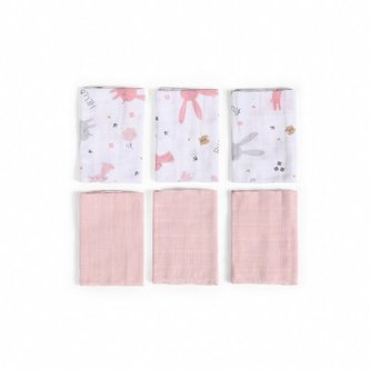 FUNNABABY Plenka 6 ks Rabbit Pink 30 x 30 cm