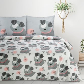 Povlečení CUTE DOG 100% bavlna 1x 140x200 cm, 1x povlak 70x80 cm MyBestHome