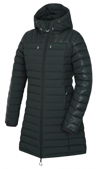 Dámský péřový kabát Daili L černozelená - L
