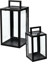 Lucerna na svíčku sada 2 ks sklo / kov