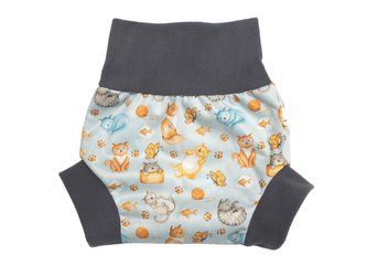 Natahovací svrchní kalhotky PUL - Kočičí snění__Velikost EU:M (7-11kg)