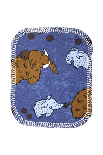BIO Látkový ubrousek S (9x12cm) - Mamuti a biobavlněné froté (GOTS)