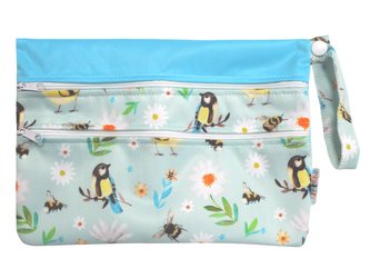 Pytel dvoukomorový (PUL) - Sýkorky v kopretinách XS