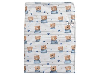 Přebalovací podložka (PUL) - Medvěd námořník, sv. modrý velur