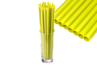 Plastová brčka Jumbo 8x250mm, žlutá 150ks (znovu použitelná)