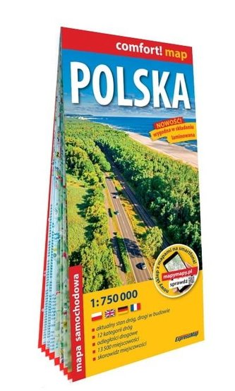 Comfort! map Polska 1:750 000 laminat w.2023 Comfort! map Polska 1:750 000 laminat w.2023