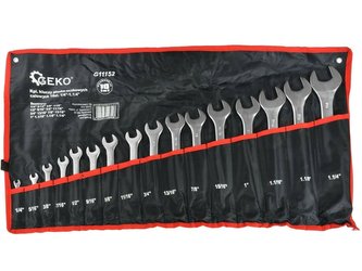 Klíče Očkoploché sada 16ks, 1/4"-1,1/4" GEKO Klíče Očkoploché sada 16ks, 1/4"-1,1/4" GEKO