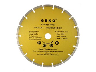Kotouč diamantový řezný segmentový, 230x8x22mm GEKO Kotouč diamantový řezný segmentový, 230x8x22mm GEKO