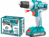 Vrtací šroubovák aku,1x2000mAh, 20V Li-ion, nabíječka 2h TOTAL-TOOLS