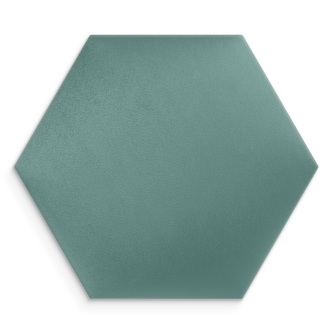 Čalouněný nástěnný panel HEXAGON 30x26 cm tmavě tyrkysová MyBestHome
