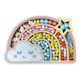 Korálky dřevěné Duha