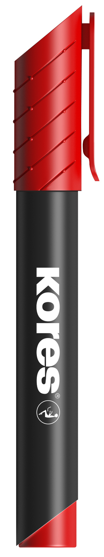 Kores K-MARKER Permanentní popisovač, kulatý hrot 3 mm, červený