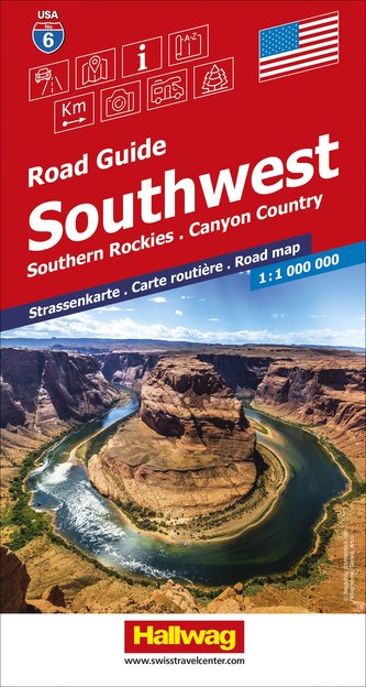 Southwest, Southern Rockies, Canyon Country Strassenkarte 1:1 Mio, Road Guide Nr. 6