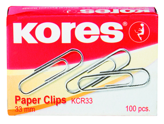 Kancelářské sponky 33 mm kulaté, 100 ks