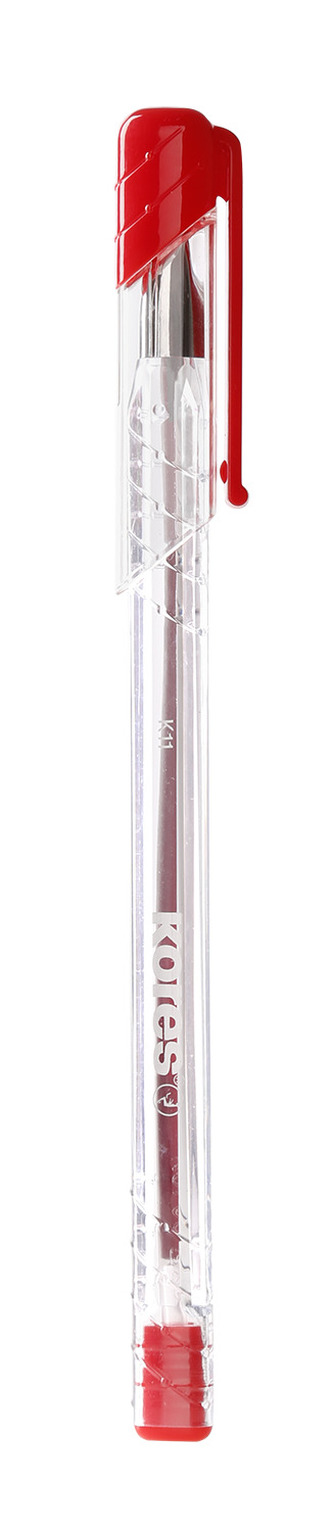 K11 Pen, transparentní trojhranné, extra jemný inkoust, šíře M-1 mm, červená