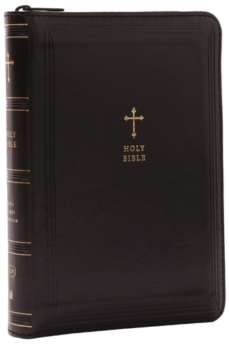 KJV Compact Bible w/ 43,000 Cross References, Black Leathersoft with zipper, Red Letter, Comfort Print: Holy Bible, King
