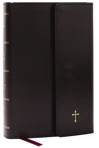 NKJV Compact Paragraph-Style Bible w/ 43,000 Cross References, Black Leatherflex w/ Magnetic Flap, Red Letter, Comfort P
