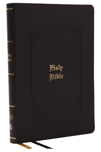 KJV Bible, Giant Print Thinline Bible, Vintage Series, Leathersoft, Black, Red Letter, Thumb Indexed, Comfort Print: Kin