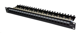 19" Patch panel LEXI-Net EXCLUSIVE 24port, UTP, 50µm, Cat6, duální svorkovnice, černý 19" Patch panel LEXI-Net EXCLUSIVE 24port, UTP, 50µm, Cat6, duální svorkovnice, černý
