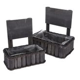 Dřevěný obal na květináč - sada 2ks, 0/8