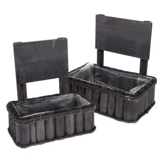 Dřevěný obal na květináč - sada 2ks, 0/8