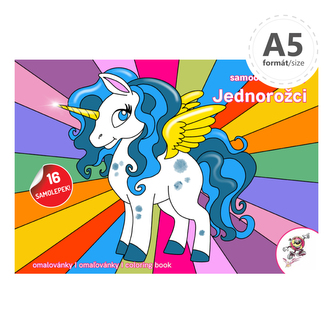 Omalovánka A5 - Jednorožci + samolepky