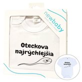 Body s potiskem New Baby Oteckova najrýchlejšia - darčekové balenie - velikost 74 (6-9m)