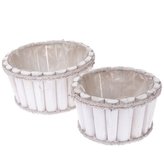 Dřevěný obal na květináč - sada 2ks, 0/16