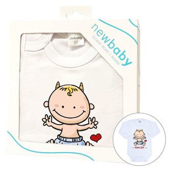 Body s potiskem New Baby MIMI ŠÉF - darčekové balenie - velikost 56 (0-3m)