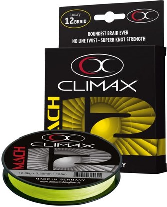 Přívlačová šňůra Climax Mach 12 fluo-yellow 135m Průměr: 0,23mm/14,9kg/135m