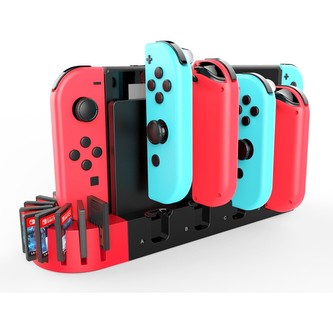 iPega SW071 Nabíjecí Stanice pro Nintendo Switch a JoyCon černá/červená
