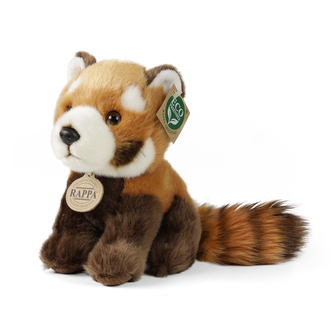 plyšová panda červená, sedící, 18 cm