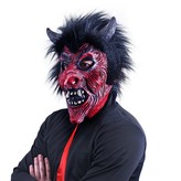 Latexová maska - čert s vlasy