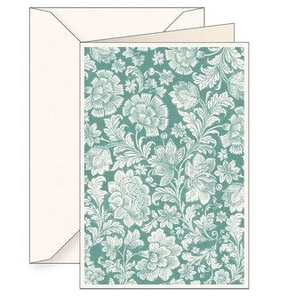 Karnet B6 + koperta 6133 Turkusowe goździki