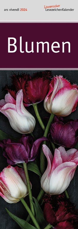 Lesezeichenkalender Blumen 2024