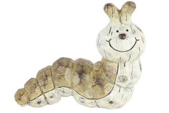 Keramická housenka Cato krémová 14x7x17 cm