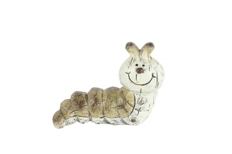 Keramická housenka Cato krémová 7,5x3,6x9,3 cm