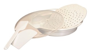 cedník d30x8,5cm na halušky, 5v1, víko, stěrky, plast