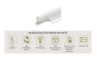 brčko d 6mm, 23cm, 200ks-balené, PEARL WHITE, ECO 100%rec.