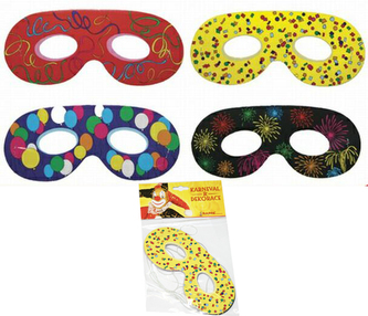 škraboška párty papírová 6ks v sáčku