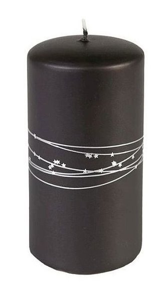 Svíčka 70x140 GALAXY černá/stříbrná, 48hod