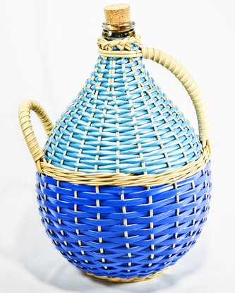 demižon 34l opletený, 2 ucha, vč.zátky